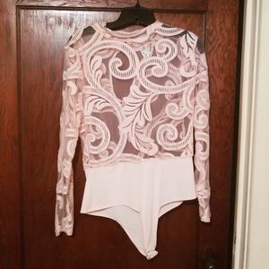 Pink sheer bodysuit